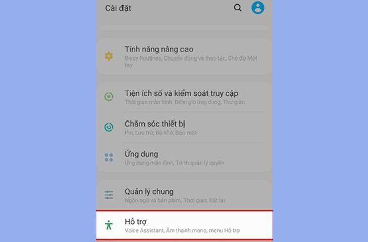 Đi tới Cài đặt và chọn Hỗ trợ