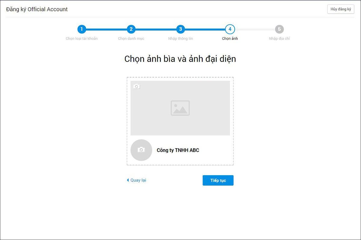 Bước 5: Cập nhật ảnh đại diện, ảnh bìa