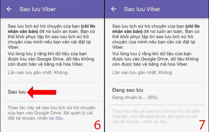 Làm thế nào để sao lưu tin nhắn Viber Android