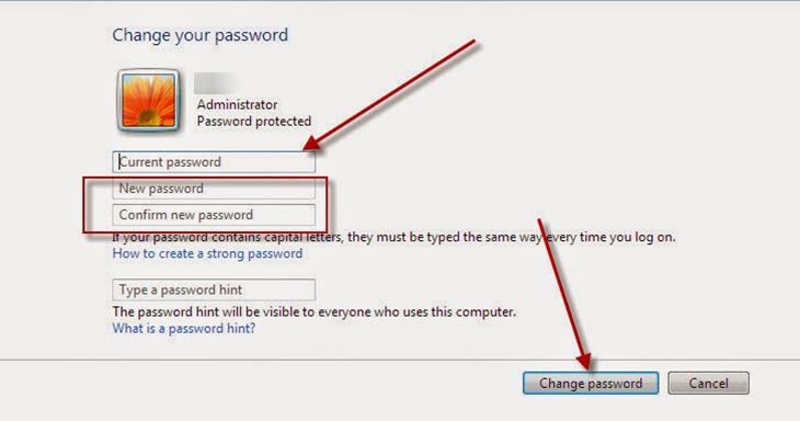 Cách đặt mật khẩu cho máy tính Windows 7 + bước 5