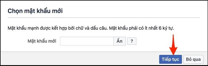 Đặt lại mật khẩu mới