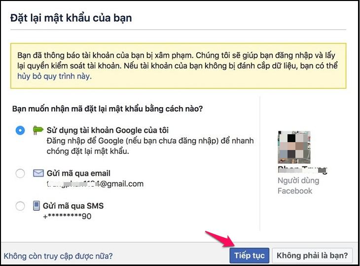 Lấy mật khẩu Facebook