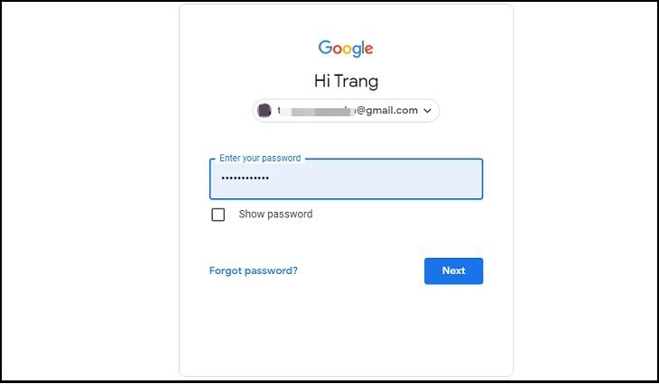 Đăng nhập vào Gmail