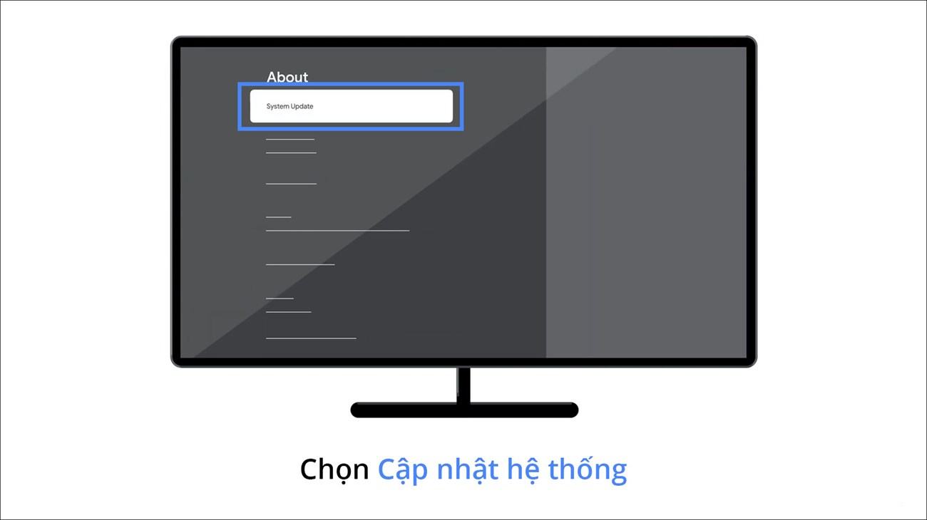 Chọn Cập nhật hệ thống