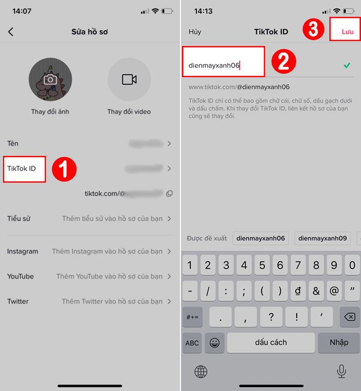 Cách sửa ID TikTok 