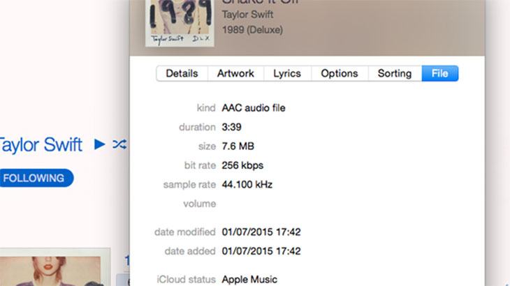 Apple Music sử dụng tiêu chuẩn âm nhạc AAC 256 kbps
