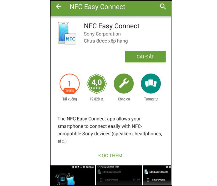 Tải xuống và cài đặt ứng dụng “NFC Easy Connect”