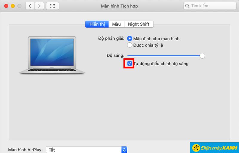 Cách bật / tắt cảm biến ánh sáng trên Macbook