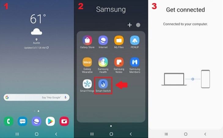 Mở ứng dụng Samsung Smart Switch trên điện thoại của bạn