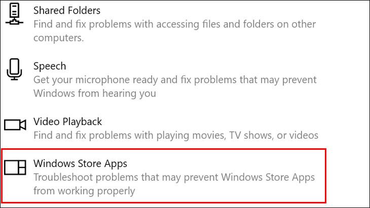 Chọn thư mục Ứng dụng Windows Store