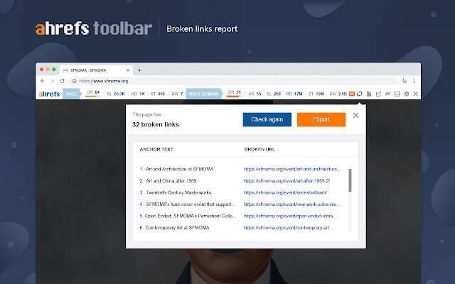 Ahrefs SEO toolbar