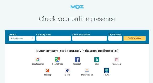 Moz Local Listing Score