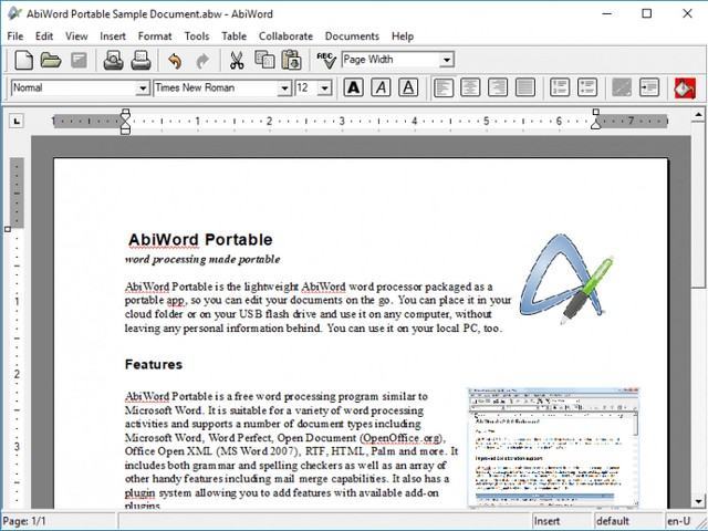 Phần mềm AbiWord Portable