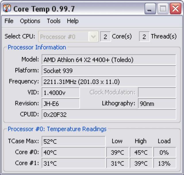 Phần mềm Core Temp 