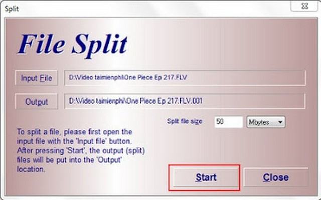 Phần mềm File HJSplit