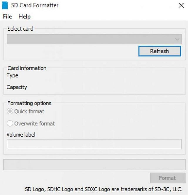 Phần mềm SD Formatter