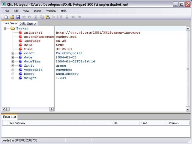 Phần mềm XML Notepad